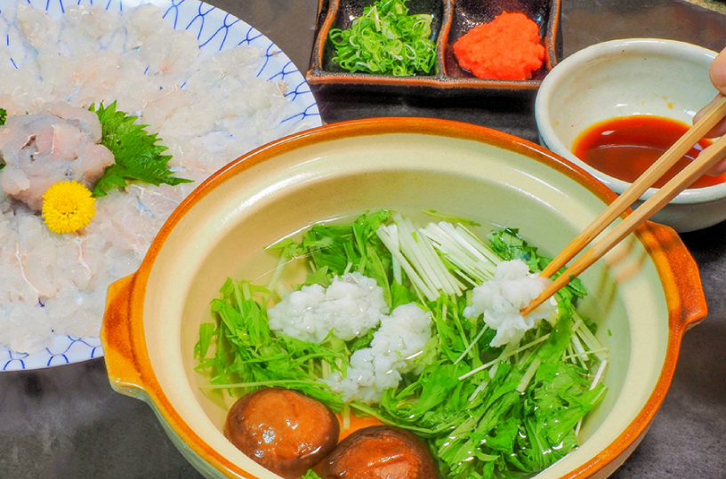 みず菜や椎茸と一緒にしゃぶしゃぶ♪