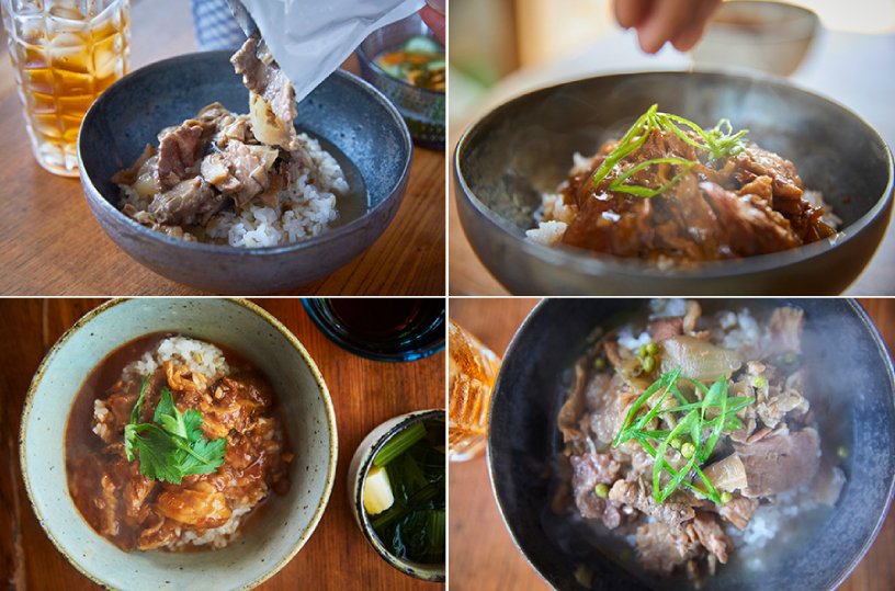 お肉たっぷり♪ 右上は、力強い味の「黒」。 左下は、まろやか風味の「赤」。右下が、エレガントな味わいの「白」。 ※単品は各1,296円（送料別）