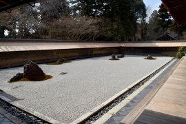 ヒデ・カトウ オリジナル木版画 龍安寺 石庭の月