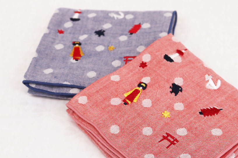 特典の「京都刺繍入りオリジナルハンカチ」