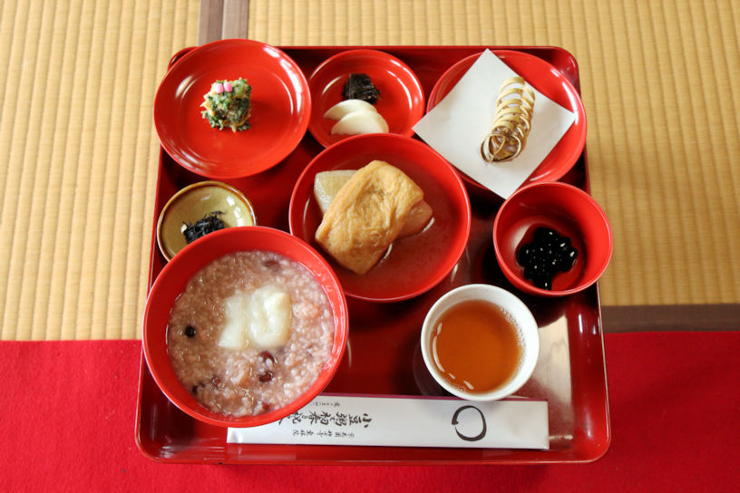 小豆粥と精進料理