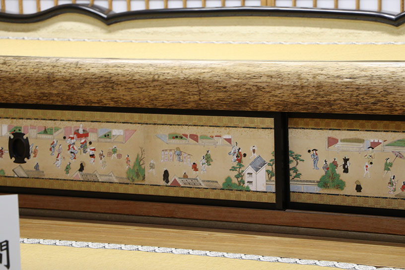 地袋には、近くにある今宮神社の「やすらい祭」が描かれています