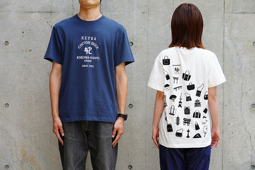 布包Tシャツ白、紺（サイズ：S、M、L、XL）4,400円