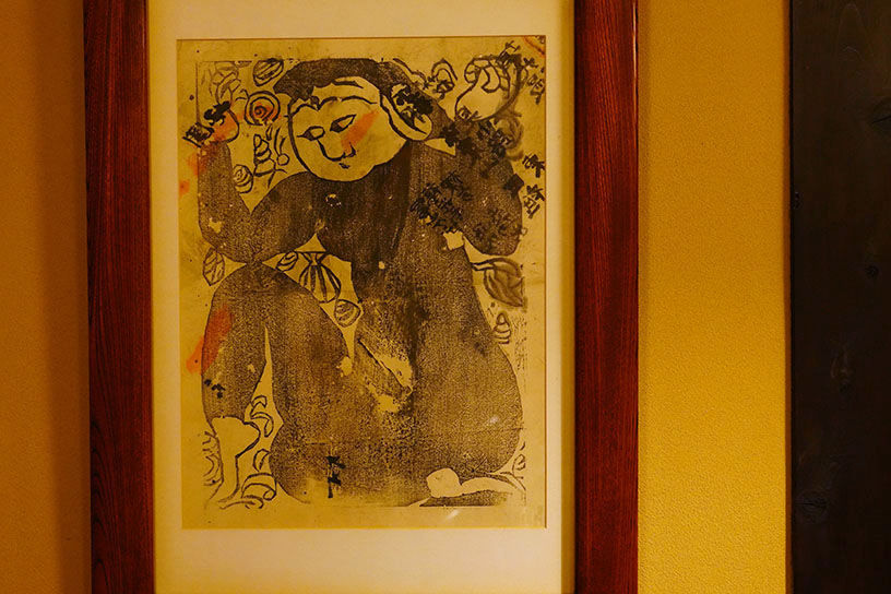 二代目に宛てられた手紙の裏に描かれている絵。右上に住所や二代目の名前が見てとれます