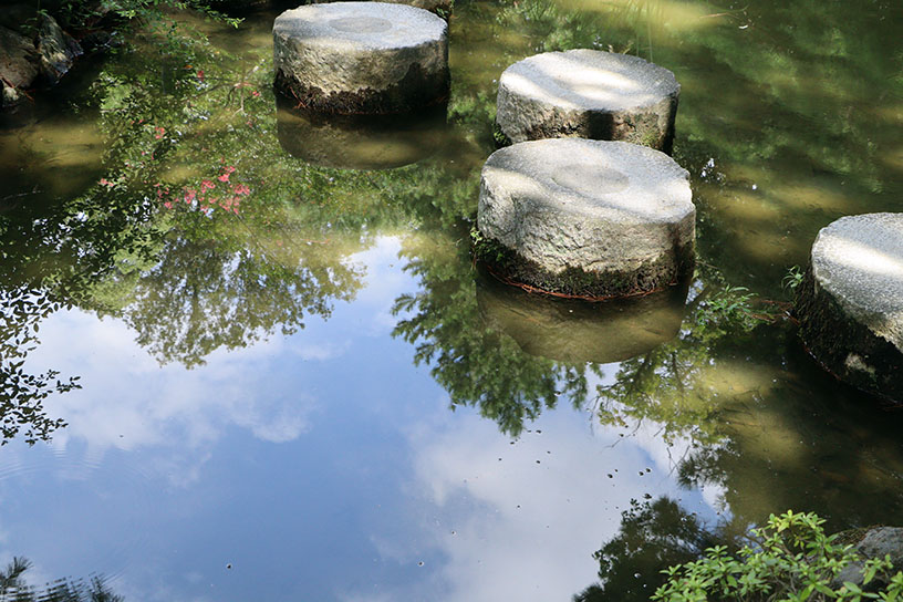天気が良ければ、水面に空が映ります
