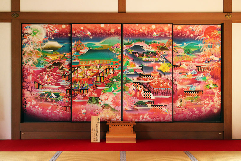 小野小町の生涯を描いた襖絵『極彩色梅匂小町絵図』