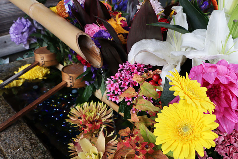 四季折々に美しい花手水