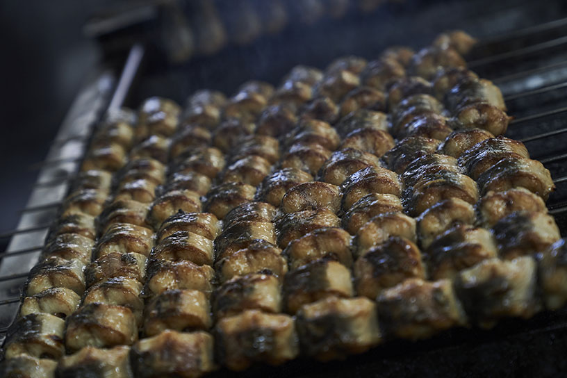 串焼きの様子