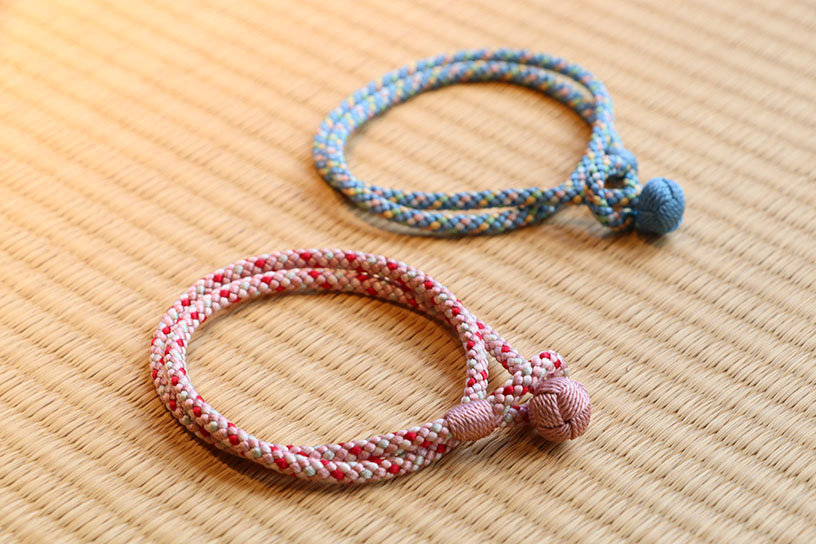 正絹 江戸打ち 二重巻きブレスレット 各2,200円