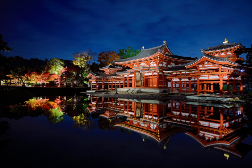 紅葉と鳳凰堂（画像提供：平等院）