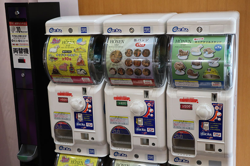 ユニークなグッズが当たるガチャガチャ