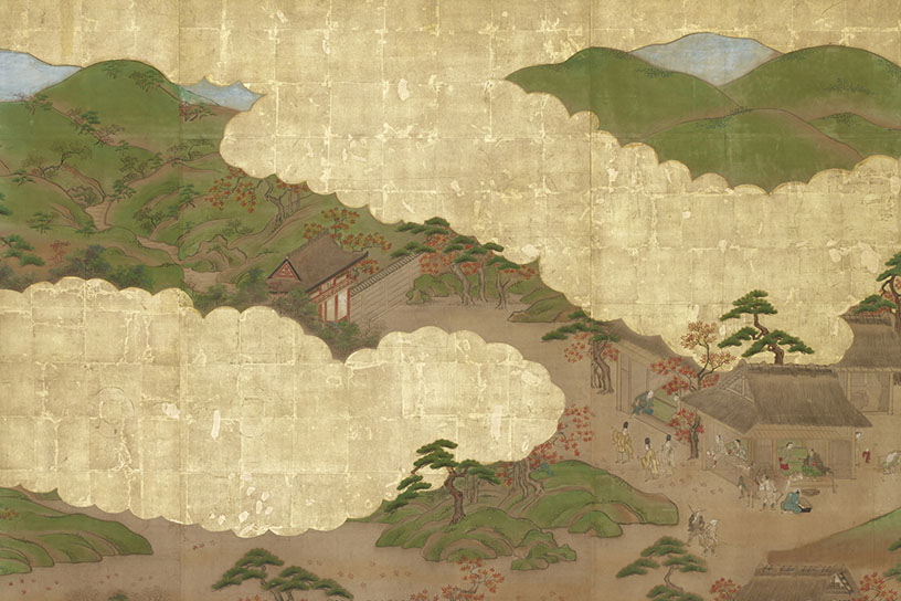 帳台の間障壁画『竜田風俗図』（原画、部分）