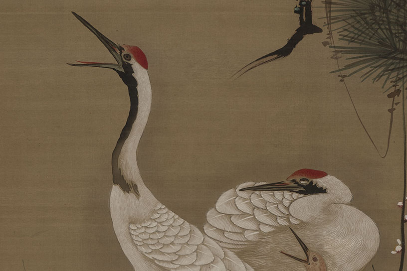 意冲筆『松鶴図』（部分）