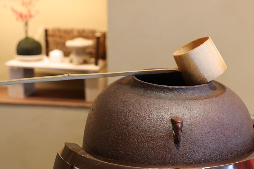 店内にある茶釜