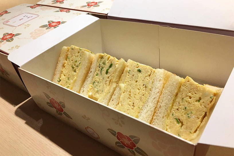 九条葱だし巻きサンド（四切れ800円）※一切れは300円