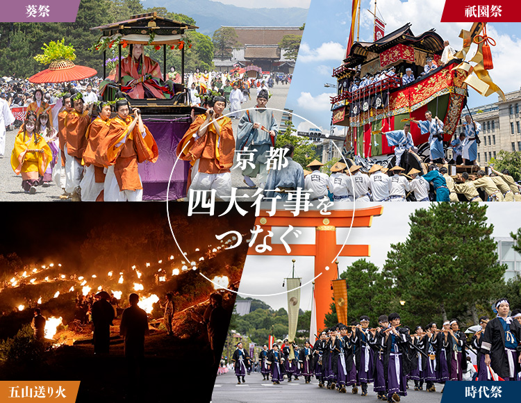京都 四大行事をつなぐ〜葵祭・祇園祭・五山送り火・時代祭〜