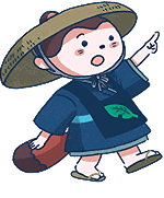 たぬき雲水くん イラスト