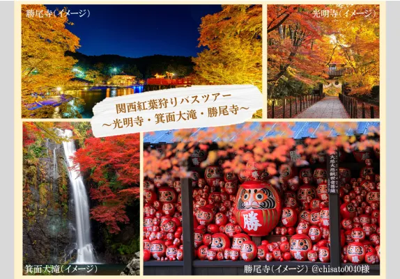 関西紅葉狩りバスツアー ～光明寺・箕面大滝・勝尾寺～